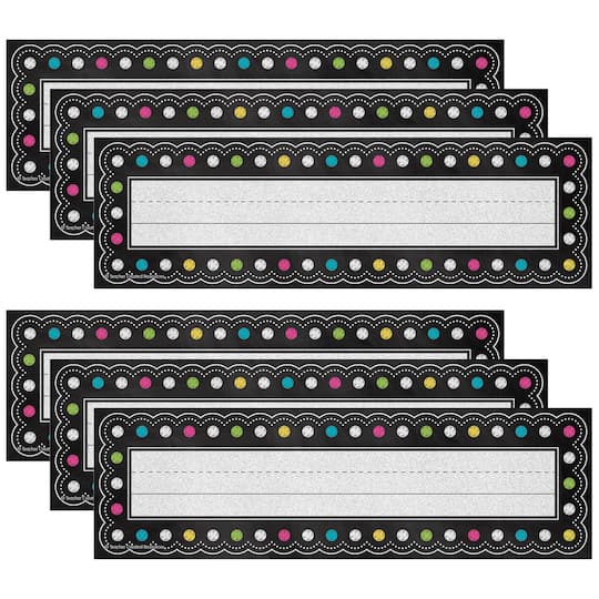 Teacher Created Resources® 3.5" x 11.5" Chalkboard Brights Flat Name Plates, 216ct.